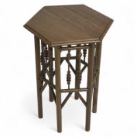 Liberty and Co (attributed). A small Moorish Hexagon oak side table - Thumbnail 1