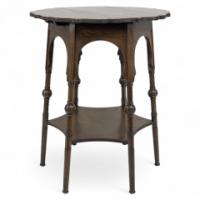Liberty and Co. An Arts and Crafts oak side or occasional table with a shaped top and molded edges - Thumbnail 1