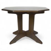 An Arts & Crafts good quality oak octagonal centre table with curved supports - Thumbnail 1