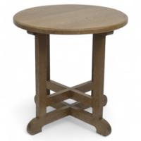 Heals of London (style Of). An Oak Arts & Crafts Circular Oak Side or Occasional Table