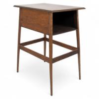 A Simple Arts & Crafts Oak Oblong Side or Bedside Table with a Moulded Edge to the Top - Thumbnail 1