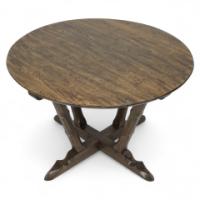 Rupert Griffiths. A late Arts and Crafts oak circular coffee table with deep sculptured chamfered details - Thumbnail 1