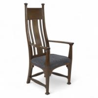 Norman & Stacey ( attributed. ). An Arts & Crafts Walnut High Armchair