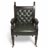 George Edmund Street. A Gothic Revival oak armchair designed for the Judges for The Royal Courts of Justice - Thumbnail 1