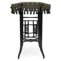 An Aesthetic Movement Ebonized Walnut Side Table Retaining the Original Faded Green Baize Top