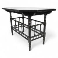 Gillow and Co., attributed – Aesthetic Movement Ebonised Walnut Centre Table - Thumbnail 1