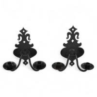 Alfred Bucknell. A Rare Pair of Arts & Crafts Museum Quality Steel Wall Sconces