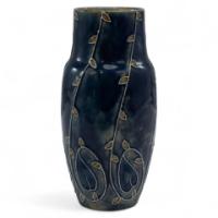 Royal Doulton Signed M. B. For Mary Butter. An Arts & Crafts Flowing Floral Blue Vase