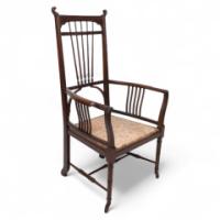 Henry Batley ( attributed. ). An Aesthetic Movement Mahogany Armchair - Thumbnail 1