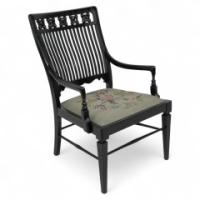 Liberty & Co., an Aesthetic Movement Moorish Low Armchair with Mashrabiya Turnings