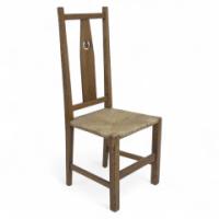 M. H. Baillie Scott Attributed – Arts and Crafts Oak Pierced-Back Chair