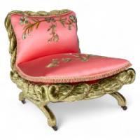 Le Bon Marché. A Unique Boudoir Chair with the Original Upholstery Restored by the Royal School of Needlework