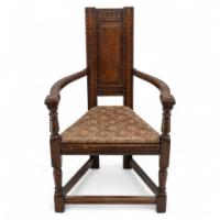 E. W. Godwin for William Watt. An Oak Shakespeare Armchair. One of Only Four Known