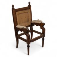 George Edmund Street. A Gothic Revival Oak Armchair Designed for the Judges for the Royal Courts of Justice to Reupholster