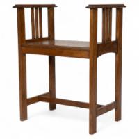 An Arts and Crafts oak piano stool with raised sides - Thumbnail 1