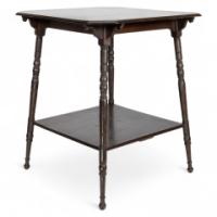 Aesthetic Movement – Walnut Two-tier Side Table with Canted Corners (c.1885)
