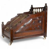 An Aesthetic Movement Walnut Coal Box