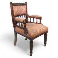 George Faulkner Armitage, attributed. An Aesthetic Movement Mahogany Armchair