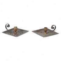 Benham & Froud London. A Pair of Arts & Crafts Copper Night Candle Holders