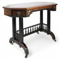 David Waddington. An Aesthetic Movement Ebonized & Parcel Gilt Writing Desk - Thumbnail 1