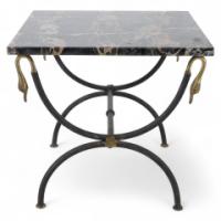 Maison Jansen. A Black Marble Top with Gold & Silver Veins Coffee Table - Thumbnail 1
