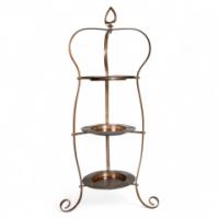 Arts and Crafts – Copper Cake Stand with Three Matching Plates, c.1910