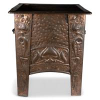An Arts & Crafts Glasgow School Copper Coal Box with Floral Decoration
