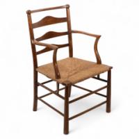 C. R. Ashbee. An Arts & Crafts Rush Seat Ladder Back Armchair