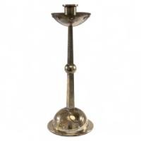 WMF an Arts & Crafts Silver-plated Candlestick with Bowl Shaped Drip Tray & Base - Thumbnail 1