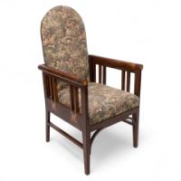 G. M. Ellwood for J. S. Henry. A Rare Progressive New Art Armchair with Fruitwood Inlays