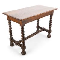 A Gothic Revival Style Quarter Sawn Oak Barley Twist Hall or Centre Table