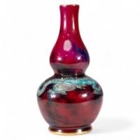Bernard Moore. A Red Flambe Vase Decorated with a Dragon in the Japanese Style