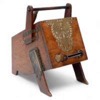 Dr Christopher Dresser – Aesthetic Movement Walnut Coal Box with Brass Panels