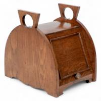 W. J. Neatby, Attributed – Arts and Crafts Oak Coal Box with Stylized Handles