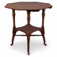 Jas Shoolbred. An Aesthetic Movement Walnut Octagonal Center Table