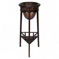 Shapland & Petter. A Rare Arts & Crafts Two-tier Mahogany Three-leg Plant Stand