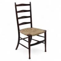 Liberty & Co., An English Aesthetic Movement Walnut Ladder Back Rush Seat Chair - Thumbnail 1