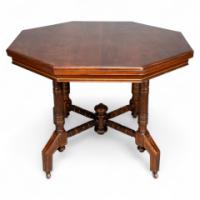 Bruce Talbert, in the Style Of. An Aesthetic Movement Walnut & Gilt Octagonal Centre Table