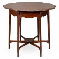 Morris & Co., Mahogany Side Table with a Shaped Top & a Wavy Apron - Thumbnail 1