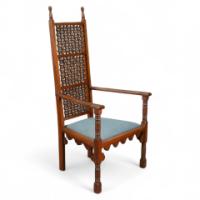 Dr. C. Dresser, attributed. For the Art Furniture Alliance. A Moorish Style Walnut Armchair