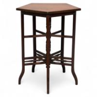 E. W. Godwin. Anglo-Japanese Five-Leg Walnut Side Table with Radiating Stretchers