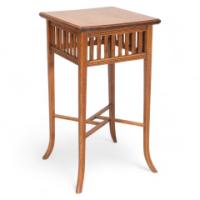 E. W. Godwin, attributed. An Anglo-Japanese Quarter Sawn Oak Side Table. The Top with a Double Molded Edge with Simple Slatted Decoration