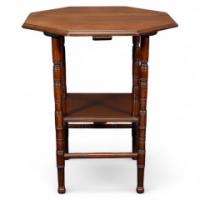 Gillow and Co., attributed. In the Style of E. W. Godwin – Aesthetic Movement Two-Tier Walnut Side Table