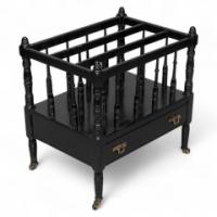 E. W. Godwin for Gillow and Co., attributed – Aesthetic Movement Walnut & Ebonised Canterbury - Thumbnail 1