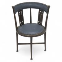Arts & Crafts Mahogany Tub Chair with Stylised Floral Cut-Outs c.1900 - Thumbnail 1