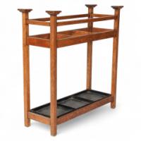 A Simple Arts and Crafts oak umbrella and stick stand - Thumbnail 1