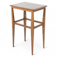Arts and Crafts Oak Side Table with Moulded Edge and Tapered Legs