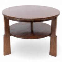 Gordon Russell. A gunstock figured walnut coffee table on gunstock shaped legs - Thumbnail 1