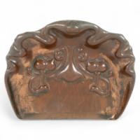 Beldray. An Arts & Crafts Copper Crumb Tray with Impressed Floral Decoration