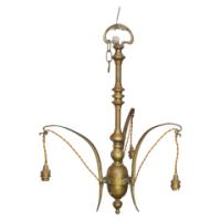 General Electric Company (GEC) – Arts and Crafts Brass Three Branch Ceiling Light